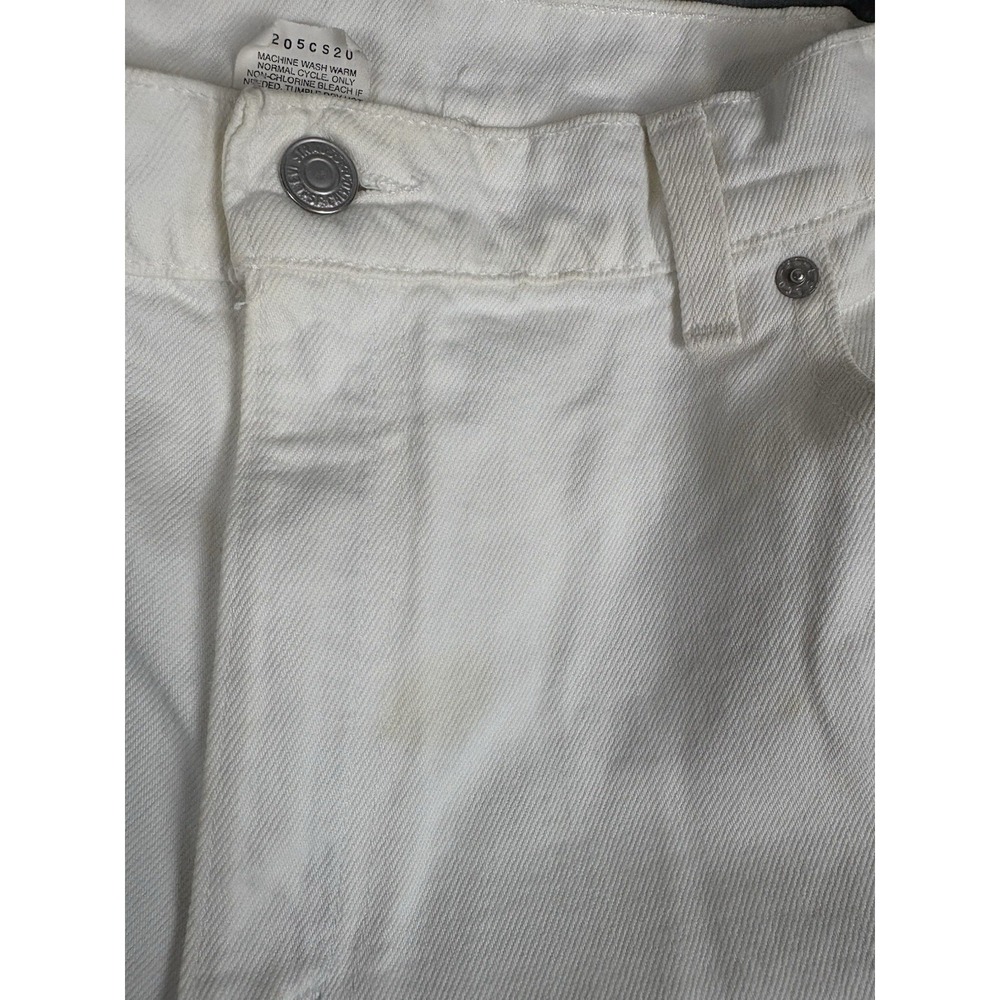 Vintage 90s Levis 551 Womens 16 Long White Jeans USA Relaxed Tapered Distressed - Picture 13 of 16